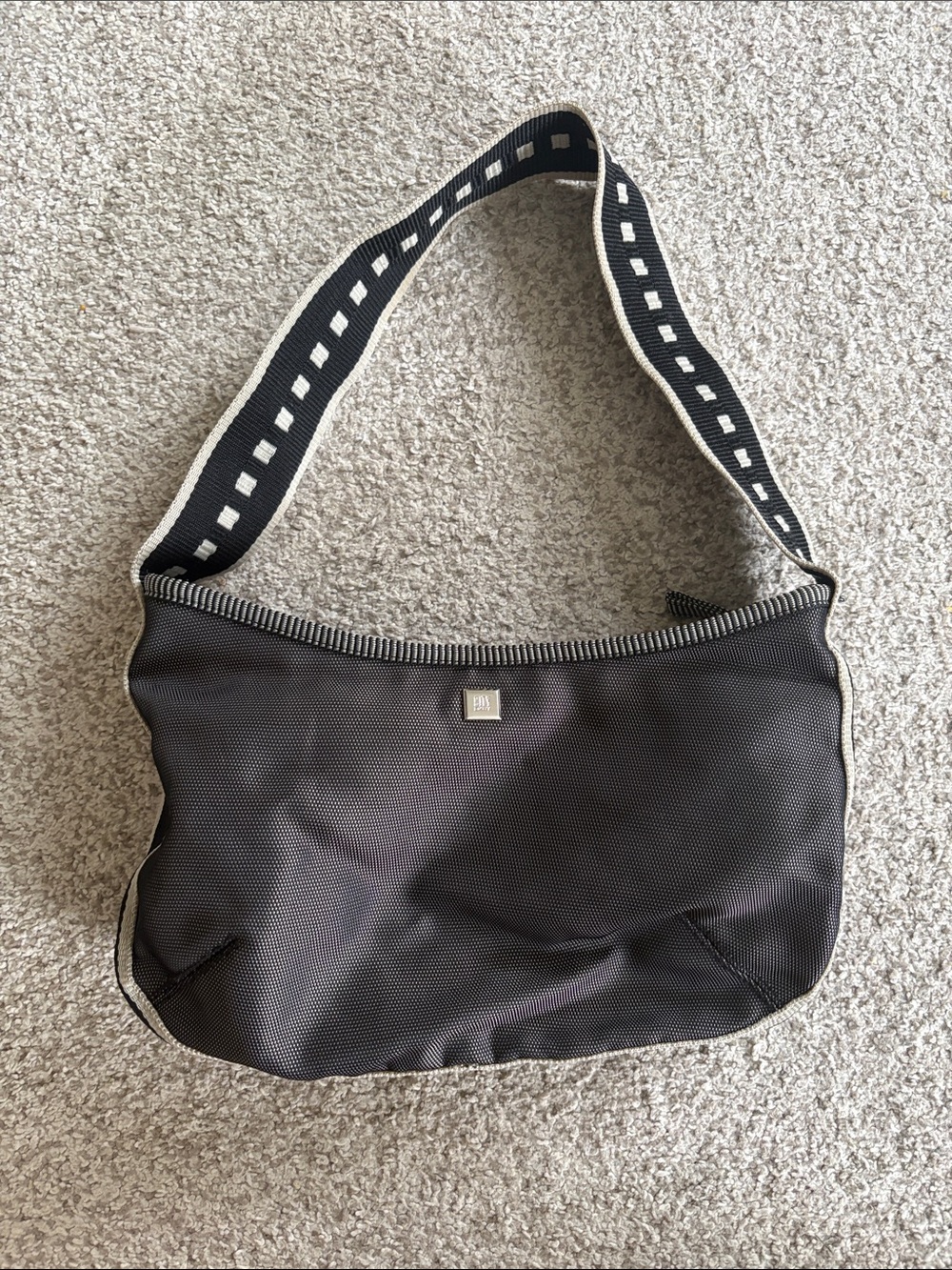 Vintage DKNY Black Shoulder Bag with Contrast Strap